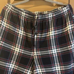 Faded Glory Black and Red Plaid Sweatpants